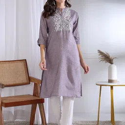 Moda Rapido Women Pure Cotton A-line Embroidered Kurta-picture-39