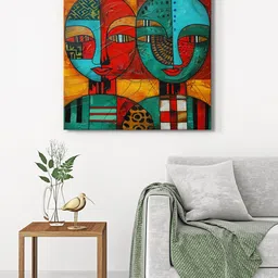 999Store Red & Blue Abstract Faces Canvas Wall Art-image-87