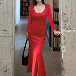 HERE&NOW Women Round Neck Maxi Dress-picture-41