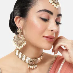 MEIRA JEWELLERY Gold Plated Pearl Jewellery Set-picture-11