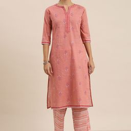 Vishudh Women Pink Printed Kurta with Palazzo-picture-45