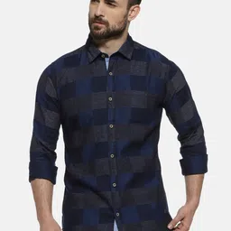 Campus Sutra Men Blue & Grey Regular Fit Checked Casual Shirt-picture-26