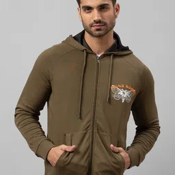 Being Human Men Olive Green Printed Sweatshirt-picture-13