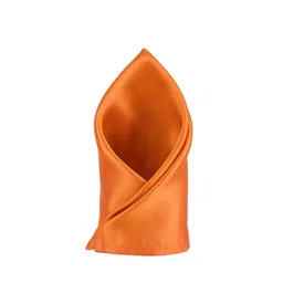 Peter England Men Orange Solid Pocket Square-image-31