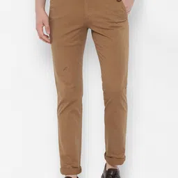 SIMON CARTER LONDON Men Khaki Slim Fit Solid Regular Trousers-image-2