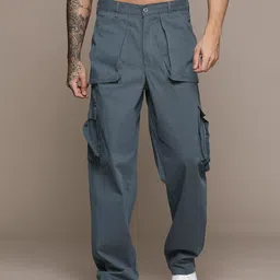 The Roadster Lifestyle Co. Men Loose Fit Low-Rise Cargos-picture-19