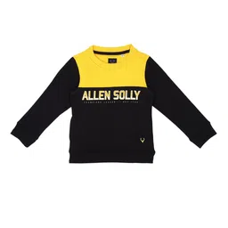 Allen Solly Junior Boys Black & Yellow Printed Sweatshirt-picture-11