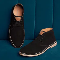 LOUIS STITCH Men Mid-Top Solid Suede Desert Boots-image-89