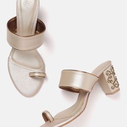 House of Pataudi Ethnic Embellished Block Heels-picture-10