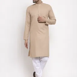 Jompers Men Brown & White Solid Kurta with Churidar-picture-38