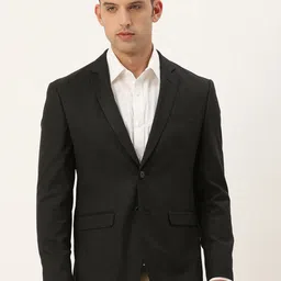 Peter England Elite Men Checked Neo Slim Fit Single-Breasted Formal Blazer-picture-1