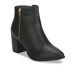 Truffle Collection Women Black Solid Heeled Boots-image-61