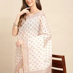 SHANVIKA Floral Block Print Pure Cotton Saree-picture-20