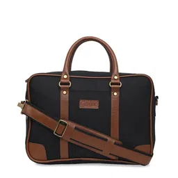 GEPACK by BagsRUs Unisex Black & Brown Solid14 Inch Executive Laptop Bag-image-5