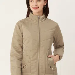 Monte Carlo Women Beige Solid Padded Jacket-picture-14