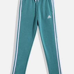 ADIDAS Boys FLEECE 3S PAN Side Striped Track Pants-picture-0
