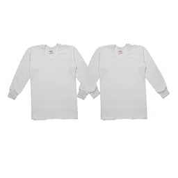 mack jonney VIMAL JONNEY Kids Pack of 2 White Striped Thermal Tops-picture-40
