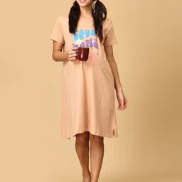 The Mom Store Print Maternity Cotton T-shirt Dress-picture-13