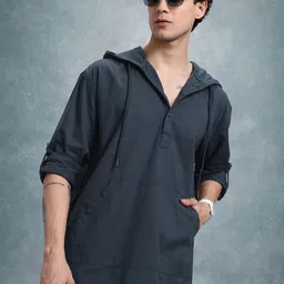 The Roadster Life Co. Men Cotton Linen Relaxed Fit Casual Shirt-image-11