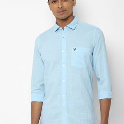 Allen Solly Men Blue Regular Fit Solid Casual Shirt-picture-30