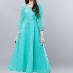 Vishudh Women Blue Embellished Maxi Dress-picture-28