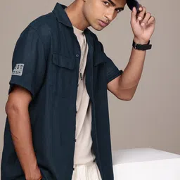 The Roadster Life Co. Relaxed Fit Drop-Shoulder Sleeves Pure Cotton Casual Shirt-image-75