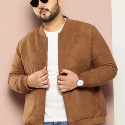 Sztori Plus Size Collarless Bomber Jacket-picture-19