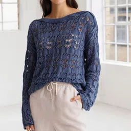 NEXT Pure Cotton Open Knit Pullover Sweaters-image-21