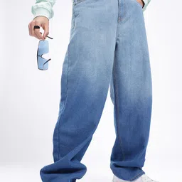glitchez Men 90's Revival Loose Fit Heavy Fade Jeans-picture-20