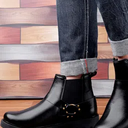 Bxxy Men Mid Top Platform Heels Chelsea Boots Ring Detail-picture-39