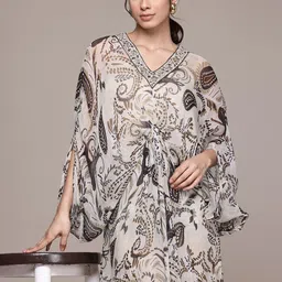 aarke Ritu Kumar Paisley Printed Kimono Sleeve Kaftan Midi Dress-picture-30