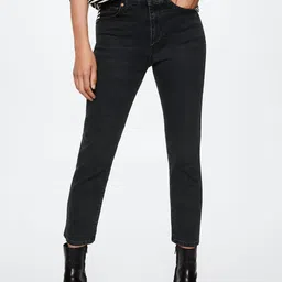 MANGO Women Black Slim Fit Sustainable Stretchable Jeans-picture-49