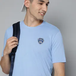 HERE&NOW Men Blue Pure Cotton T-shirt-picture-39