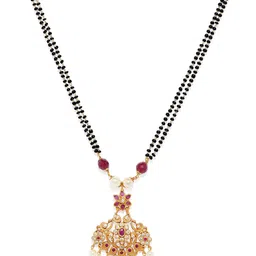 Peora Traditional Red Ethnic Matte Gold Finish Mangalsutra-picture-54