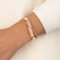 Shining Diva Fashion Rose Gold-Plated Cuff Bracelet-image-46