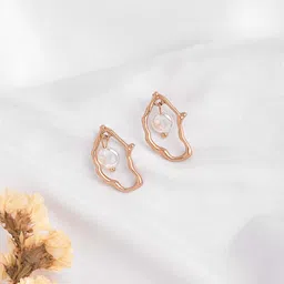 JOKER & WITCH Gold-Plated & White Contemporary Drop Earrings-picture-57