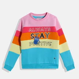 Monte Carlo Kids Girls Typograpgy Colourblocked Sweatshirt-image-76
