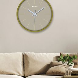 OLIVE TREE Green & White Round Contemporary Wall Clock-picture-9