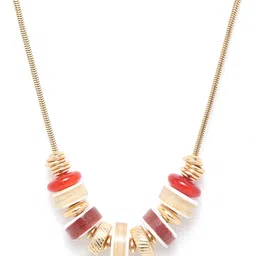 RICHEERA Gold-Toned & Red Rose Gold-Plated Beaded Necklace-picture-35