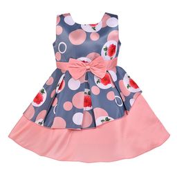 Wish Karo Girls Peach-Coloured & Blue Printed Fit and Flare Dress-picture-39