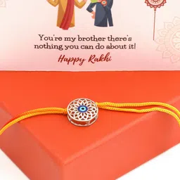 GIVA 925 Sterling Silver Evil Eye Rakhi with Roli Chawal-picture-12
