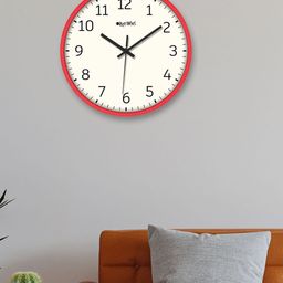 OLIVE TREE Pink & White Round Contemporary Wall Clock-picture-7