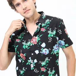 HIGHLANDER Men Slim Fit Floral Opaque Printed Casual Shirt-image-1
