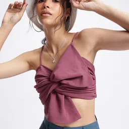 dressberry Peony Kiss Statement Bow Smocked Ease Fitted Crop Top-picture-54