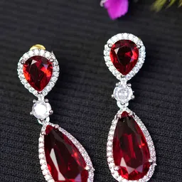Zoey Silver-Plated Kundan Contemporary Stud Earrings-picture-38