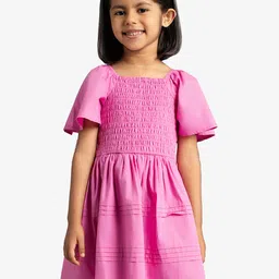 Ed-a-Mamma Girls Solid Flared Sleeve Fit & Flare Dress-picture-44