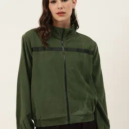 Off Label Women Green Solid Corduroy Tailored Jacket-picture-41