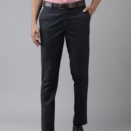 Park Avenue Men Mid-Rise Checked Super Slim Fit Trousers-image-30