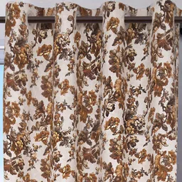 HOUZZCODE White & Brown Window Curtain image 2