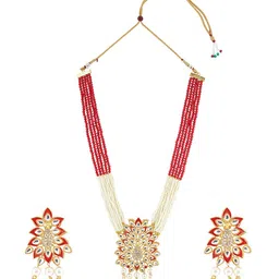 Ozanoo Gold-Plated Kundan Studded Jewellery Set-picture-21